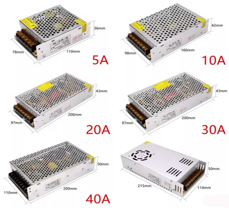 сетчетые блоки питания 12 и 24 вольта Ампераж разный 5,10,15,20,30,40А