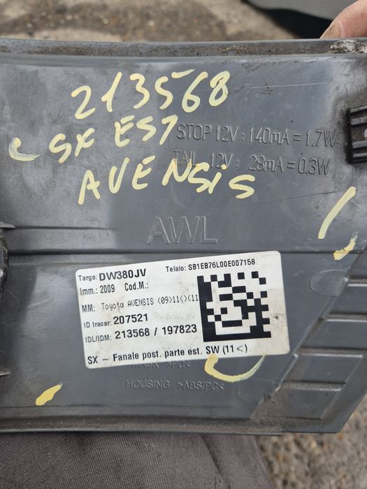 Stop/Triplă Stinga Spate Aripă Toyota Avensis T27 Break 2009-2012.