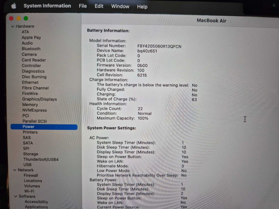 Apple MacBook Air M2 Като нов, 22 цикъла!!!