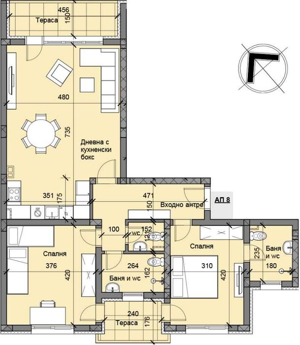 Тристаен апартамент - кв. Остромила / НОВА СГРАДА