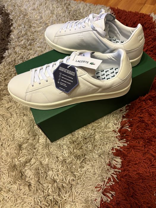 Adidasi Lacoste noi, piele naturala