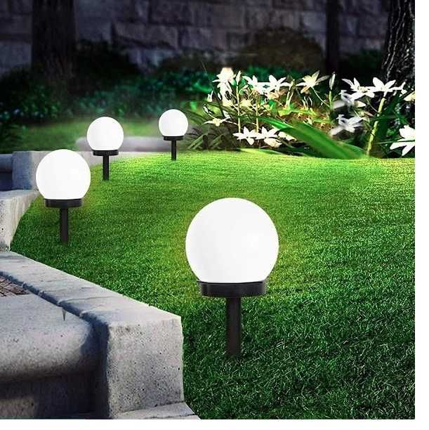 Lampa solara LED tip glob cu tarus pentru exterior