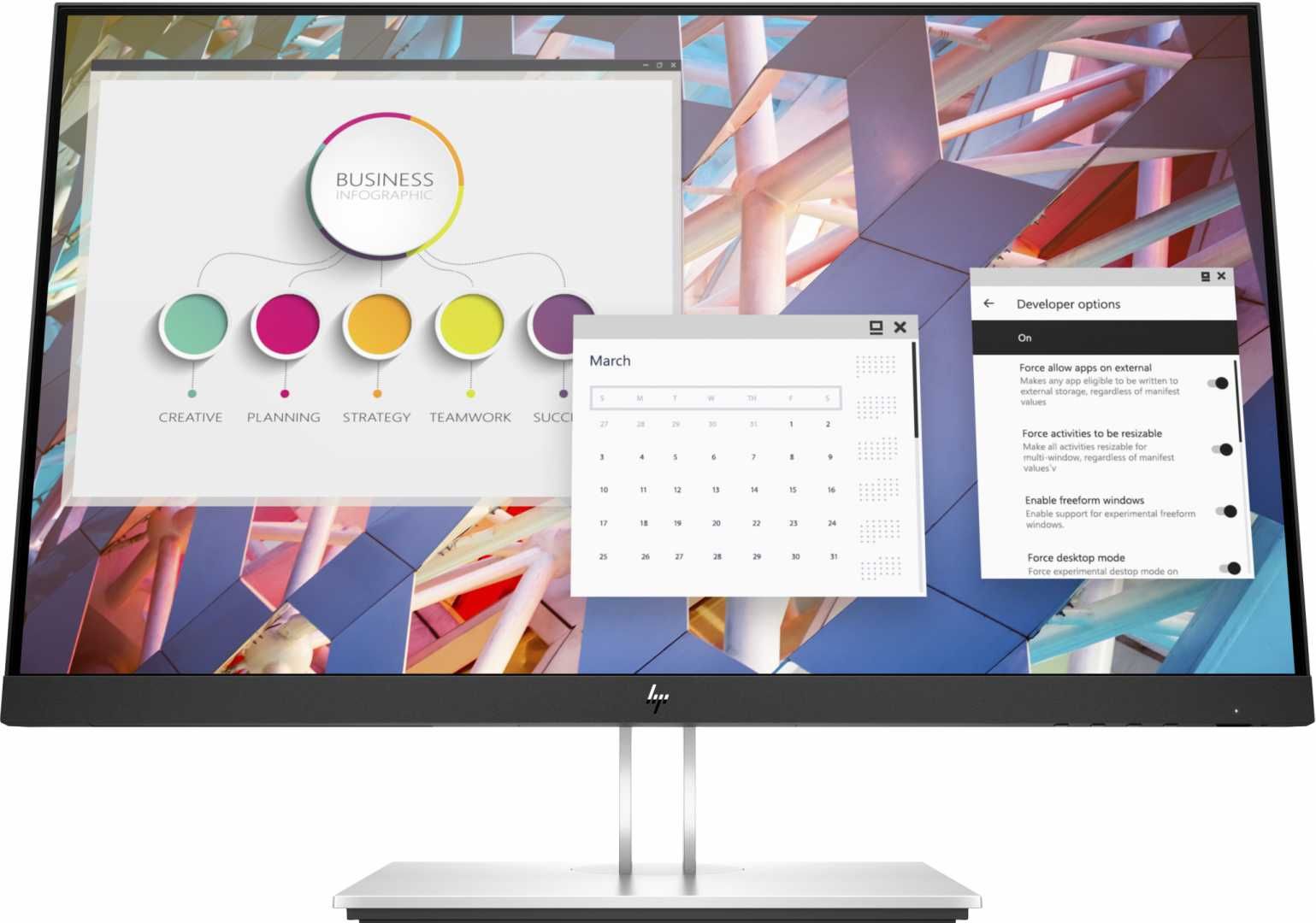 монитор HP E27 G4 , 27" FHD / Display Port / HDMI / VGA / USB HUB