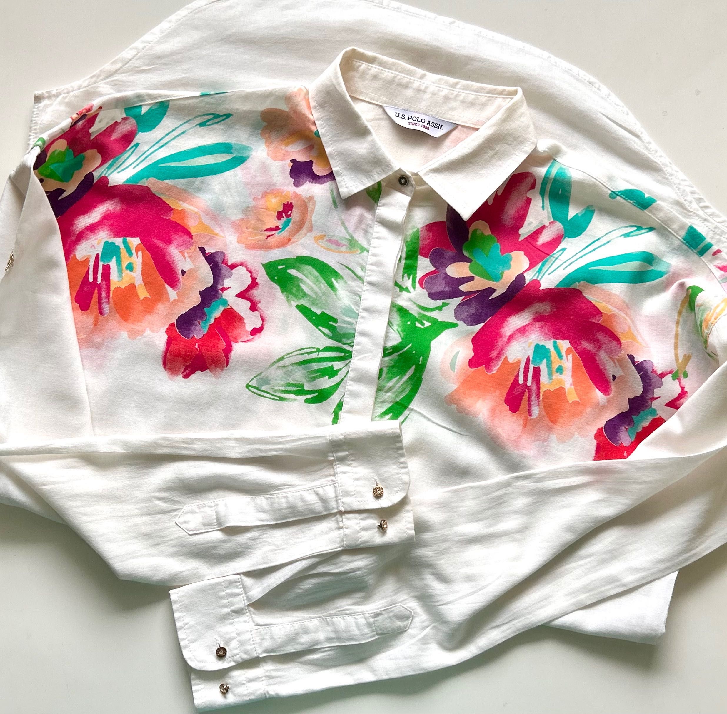 Polo assnпрекрасна риза и ленена бяла риза Zara S размер