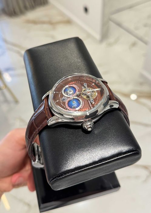 montblanc tourbillionсребро/кафе