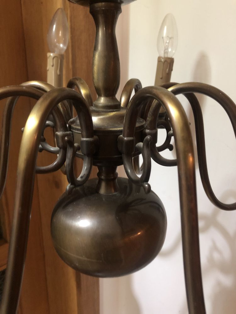 Candelabru,lustra,lampa de tavan franceza,din alama  cu 8 brate