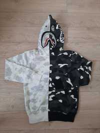 Hanorac Bape Alb Cu Negru