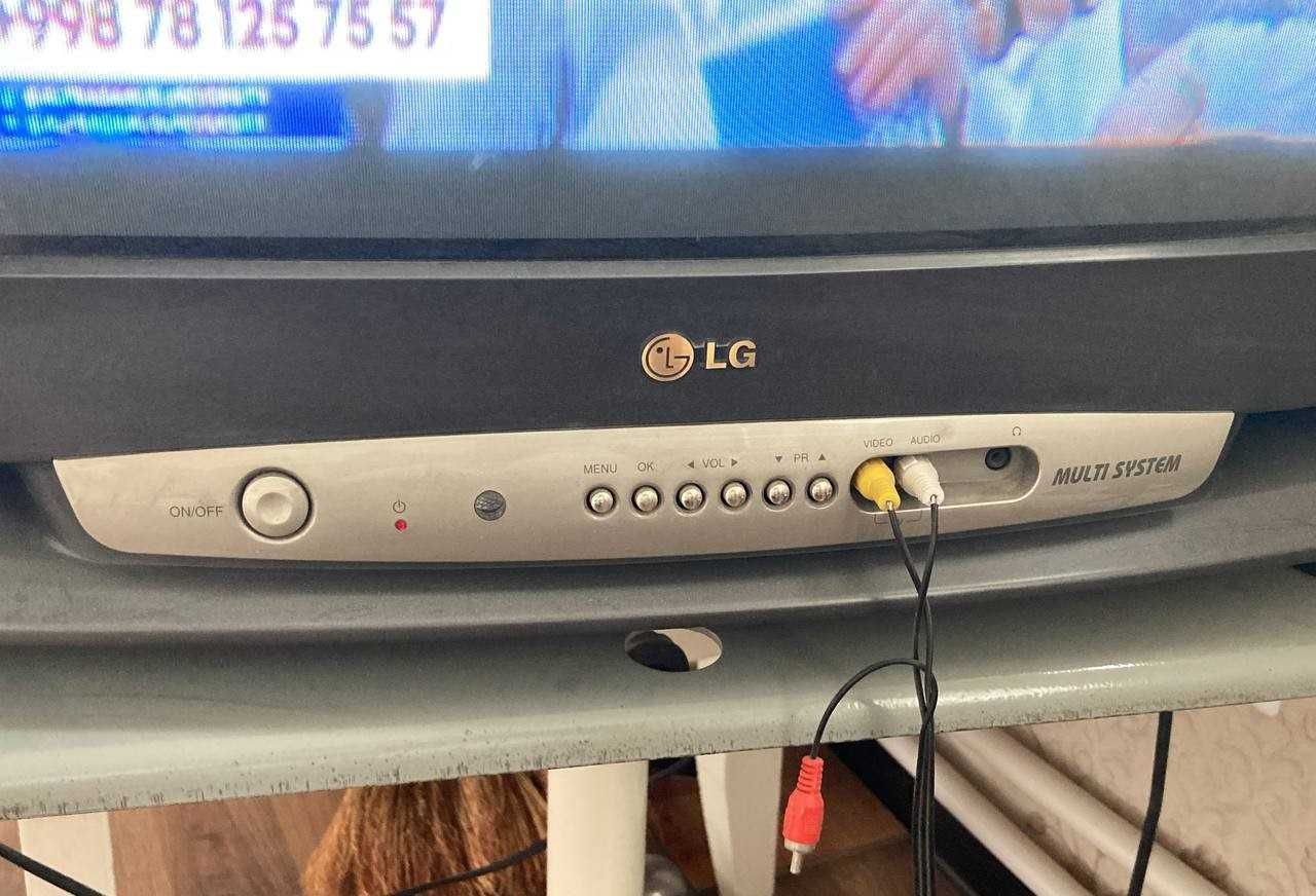 телевизор LG CT-21K53 KE + тюнер DVBT2 (для просмотра узб. каналов)