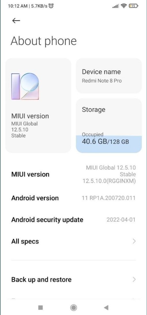 Redmi not 8 pro 6/128 GB