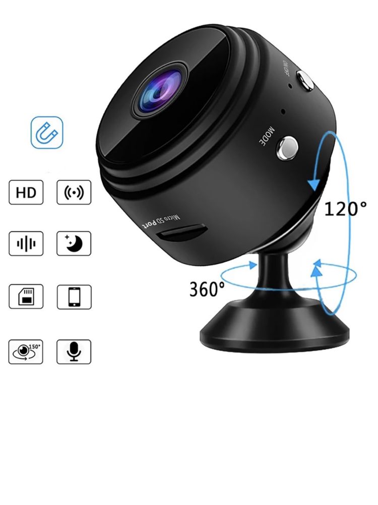 Мини камера Wi- Fi,Бежиична 1080p,Детектор за движение,нощен режим!