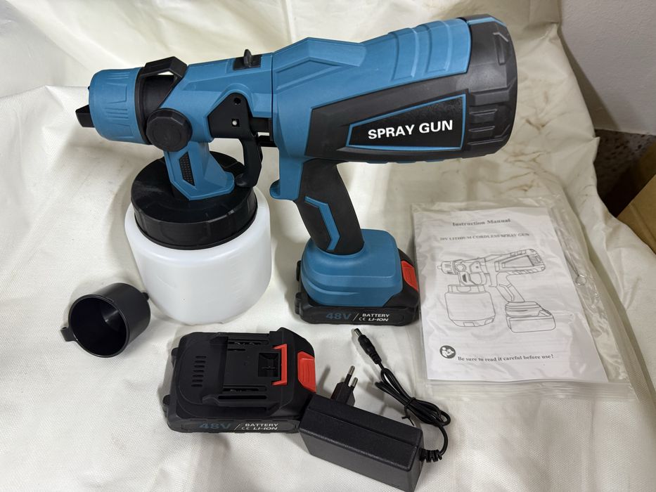 Pistol de vopsit electric cu 2 acumulatori