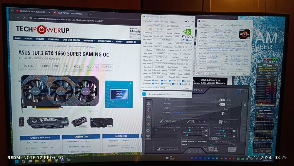 видеокарта ASUS TUF Gaming X3 GeForce GTX 1660 SUPER OC edition