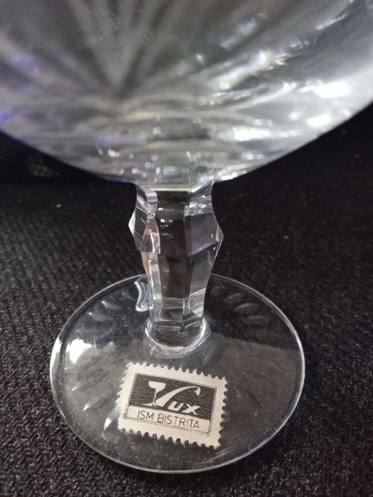 Set 6 pahare de cristal și 2 bomboniere, vintage