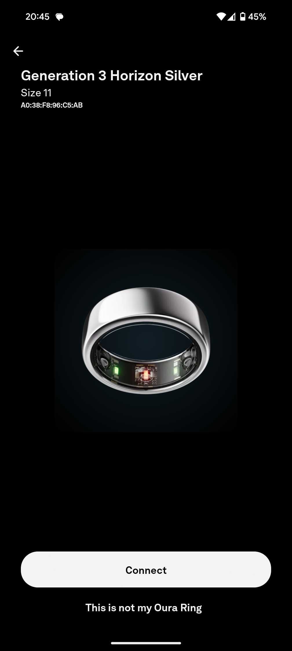 Смарт пръстен Oura Ring Gen3 Horizon Silver (размер 11)