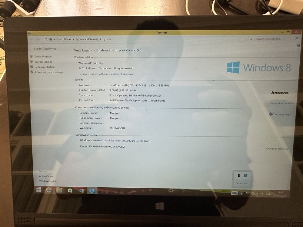 Продаю планшет Lenovo Yoga 2 на основе Windows