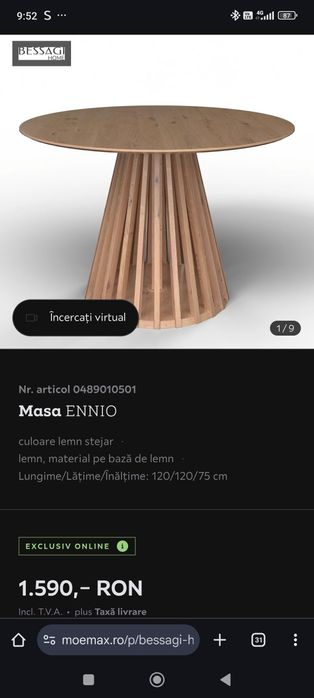 Masa lemn Rotunda