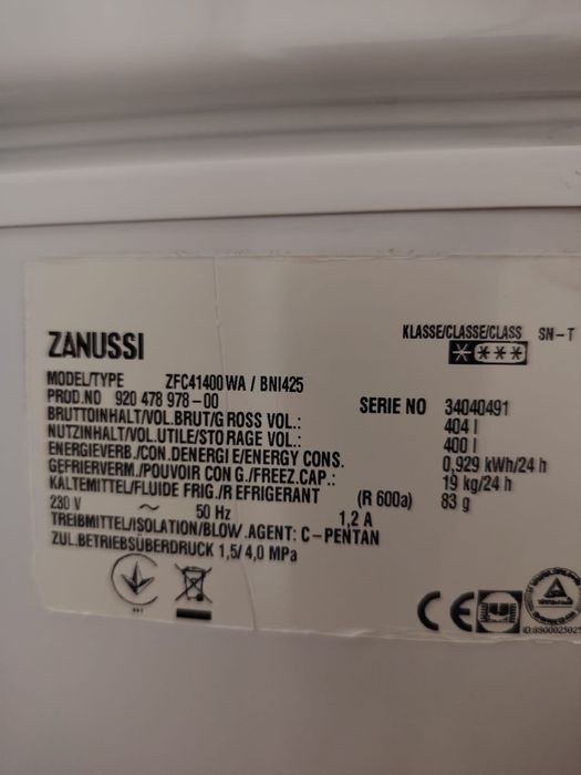 Lada frigorifica Myria Lada frigorifica Zanussi