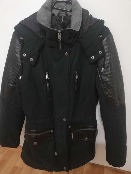 Geaca Canadiană cu aplicaţii tip piele, Rainbow Bonprix, marime 40