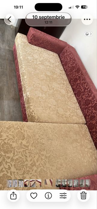 Pat matrimonial lemn masiv pictat 180/200 cm Coltar extensibil