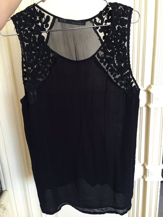 Bluza de voal cu dantela Zara