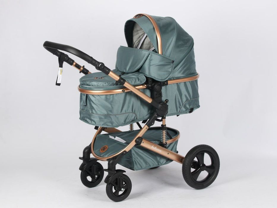 Коляска-люлька с поворотными колёсами и амортизацией (Belcoo)