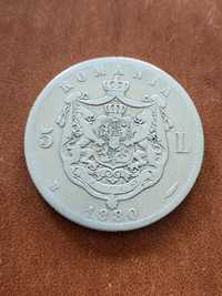5 Lei 1880, Regatul României,  Argint.