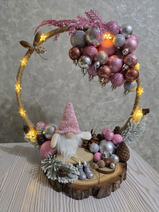 Лимитированная зимняя новогодняя композиция “Скандинавский гном с шара