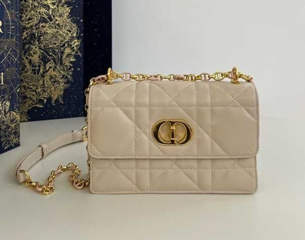 Geanta Christian Dior Miss Caro, apricot, 19 cm, Premium