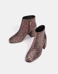 Botine elegante cu sclipici