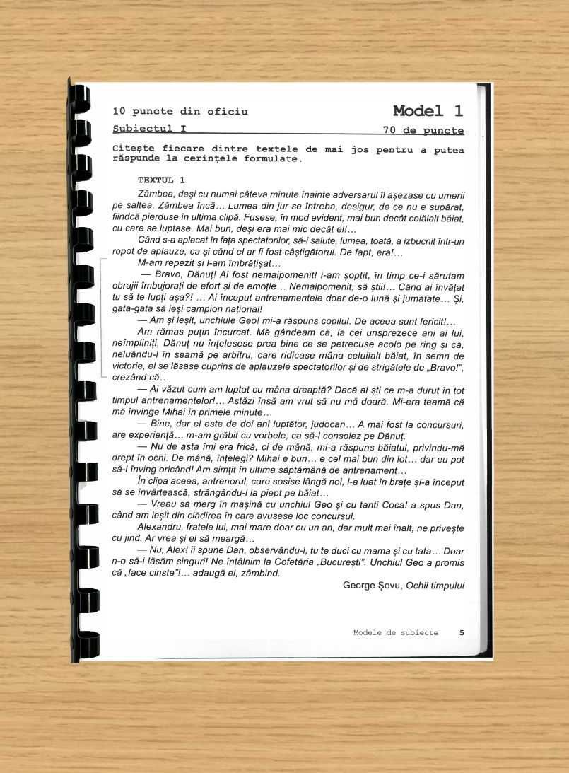 Limba Română - simulare evaluarea națională - xerox, spiralat