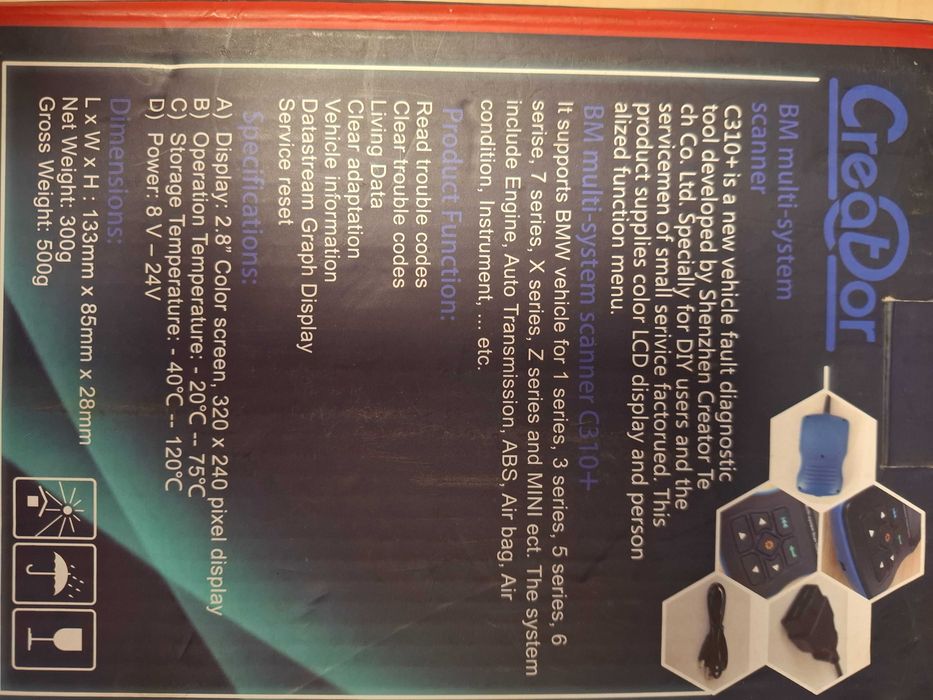 Tester diagnoza auto BMW Creator c310+