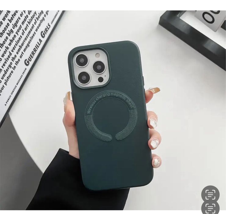 Iphone 14/15/PRO/MAX/PLUS - Husa Leather Magsafe Interior Fin Slim 0.3