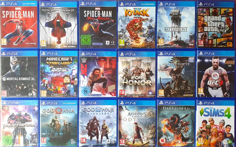 ps4 Crash GTA Star Wars Lego Spiderman Fifa NBA