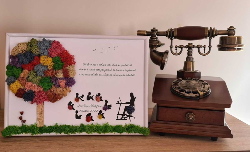 Tablou cu licheni nasi/ scoala/ handmade