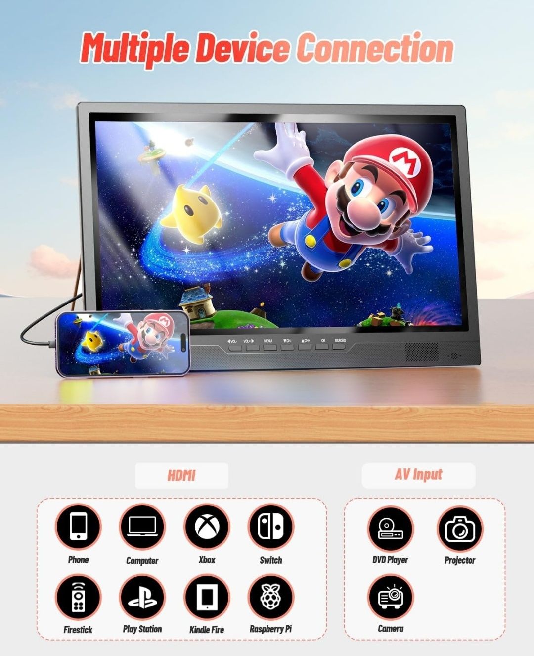 ПРОМО ! 19 " Desobry FULL HD преносим телевизор !