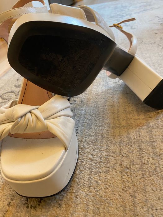 Sandale Albe platforma