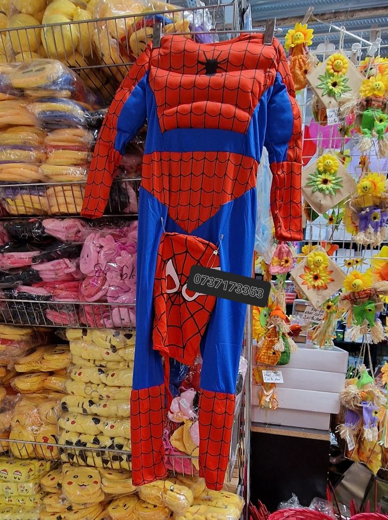 Costum Spiderman cu sau fara mușchi pentru copii S M L