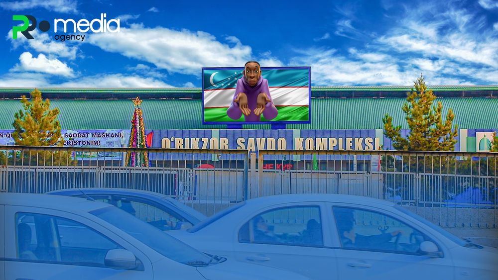 O'RIKZOR SAVDO KOMPLEKSi dagi LED ekranlarda rekmlama joylashtrish.