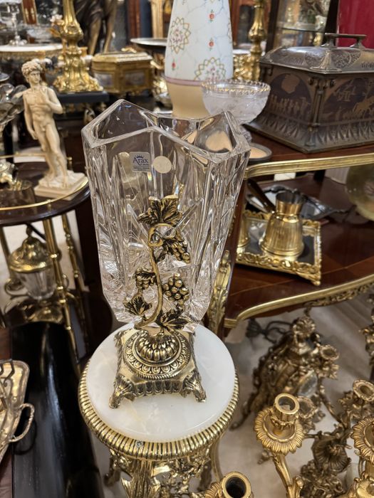 Vas de flori/bronz/cristal