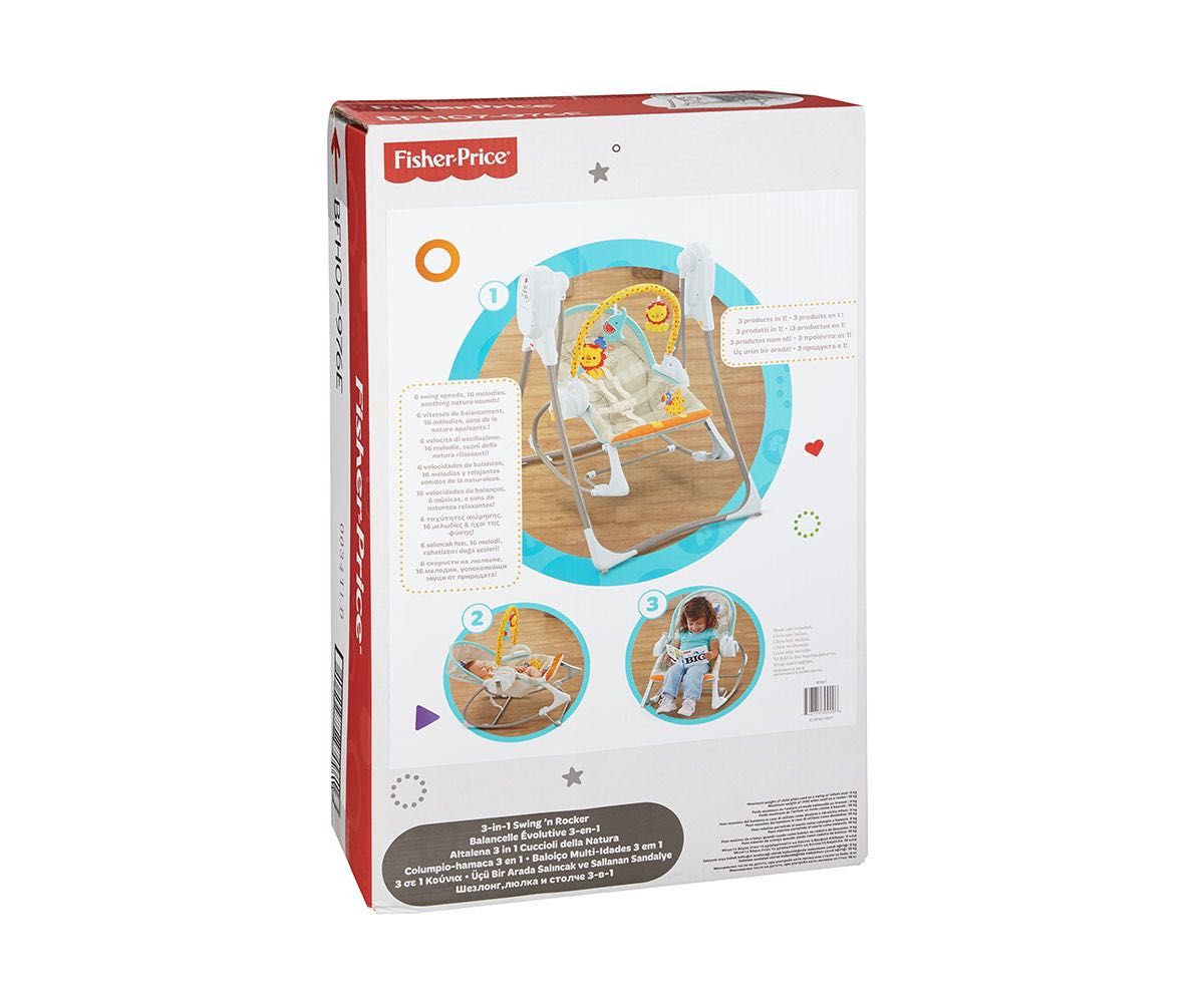 Бебешка музикална люлка шезлонг Fisher Price 3 в 1