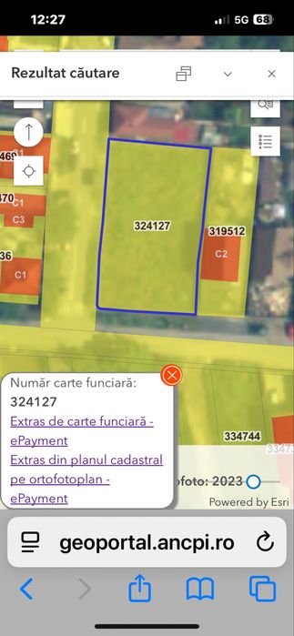 Vand teren 1068 mp Bujac pe colt 42 ml front stradal