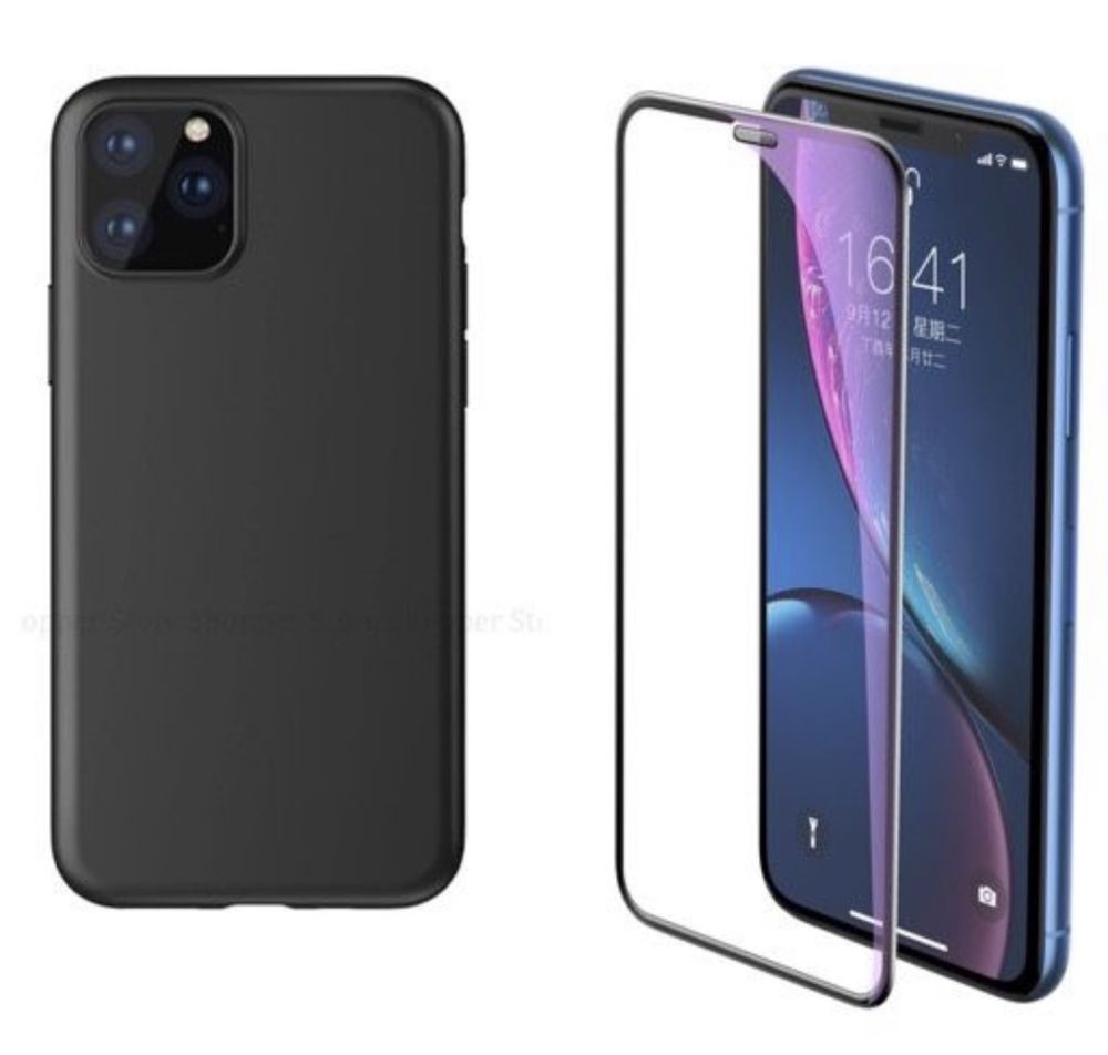 Husa Silicon Diferent Case si Folie Sticla 21D - Iphone 11 PRO MAX