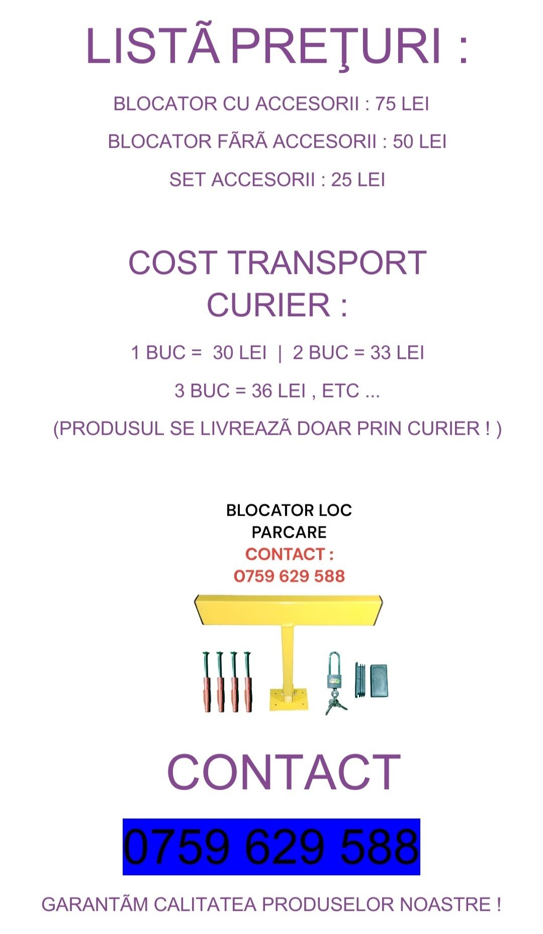 BLOCATOR Parcare Opritor Loc Parcare