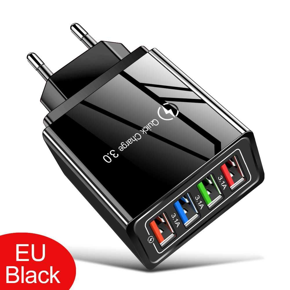 Бързо зарядно адаптер 3.1А USB, зареждане за мобилен телефон QC 3.0
