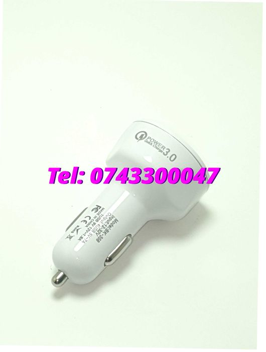 Incarcator Universal Masina Auto 4 Porturi Bricheta Usb Qc Fastcharge