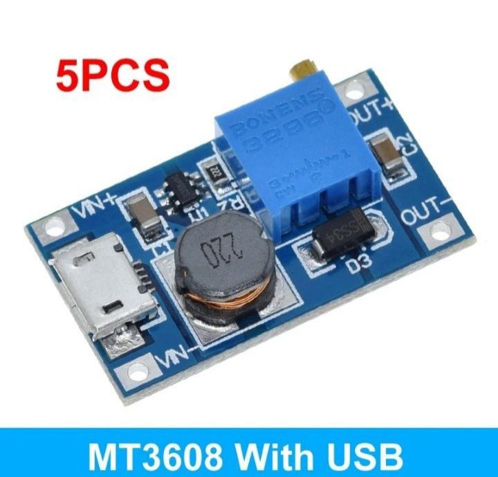 Повышающий преобразователь MT3608 micro USB по 5штук 1000тг