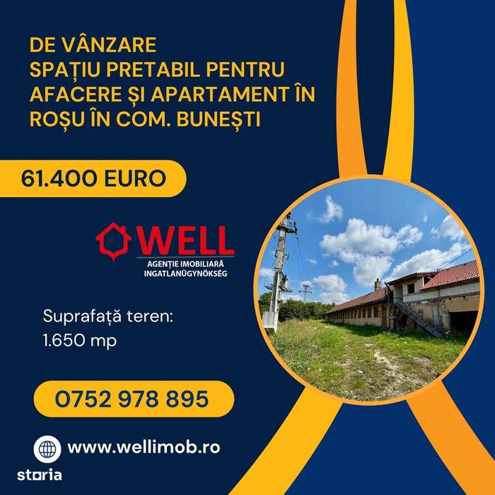 De vânzare spațiu pretabil pentru afacere  în com. Bunești