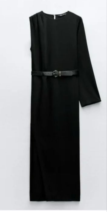 Rochie asimetrica, neagra,noua, Zara, XS
