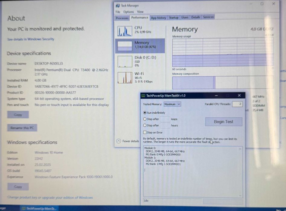 4 GB DDR2 - Hynix HYMP125S64CP8 - S6, 800 MHz (2 buc.  2 GB)