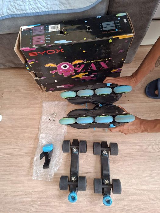Продавам Детски ролери-кънки 2в1 Byox, Zax M, 34-37, син